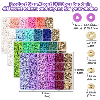 DIY Disc Polymer Clay & CCB Plastic Beads Jewelry Making Findings Kits DIY-YW0010-54A-1