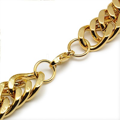Fashionable 304 Stainless Steel Cuban Link Chain Necklaces STAS-A028-N065G-1