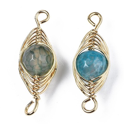 Natural Agate Link Connectors G-S359-321C-1