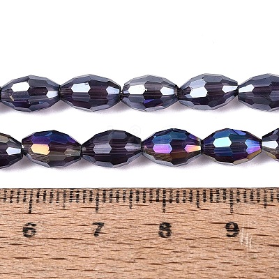 Electroplate Transparent Glass Beads Strands GL-N002-01A-A19-1