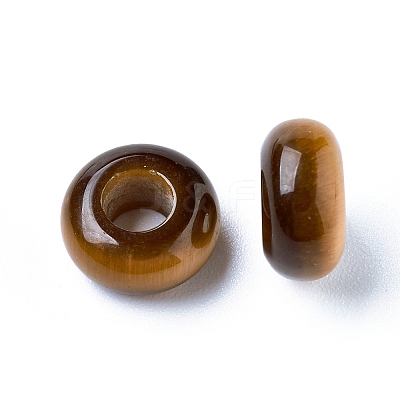 Natural Tiger Eye European Beads X-G-G740-12x6mm-10-1