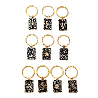 10Pcs Alloy Enamel Keychains KEYC-JKC01375-1
