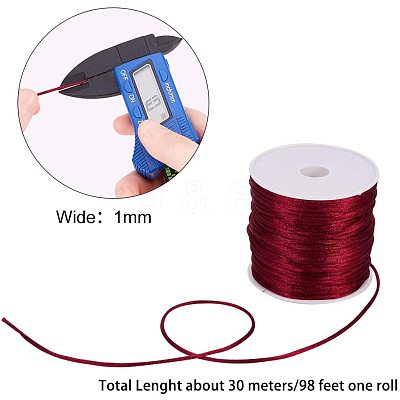 Nylon Satin Rattail Cord NWIR-PH0001-18-WH-1