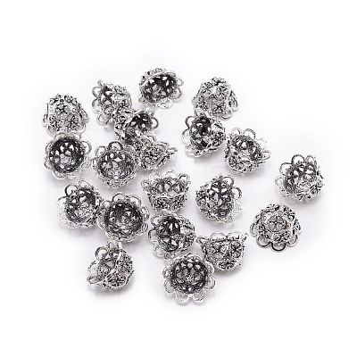 Tibetan Style Zinc Alloy Bead Cap PALLOY-WH0085-79B-1