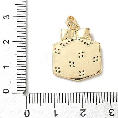 Christmas Brass Micro Pave Cubic Zirconia Pendants KK-K305-07E-02-1