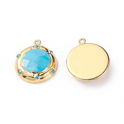 Natural Howlite Pendants X-G-L543-002G-1