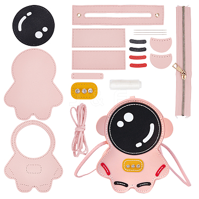 DIY Sew on PU Leather Astronaut Shaped Multi-Use Crossbody/Shoulder Bag/Backpack Making Kits DIY-WH0297-55A-1