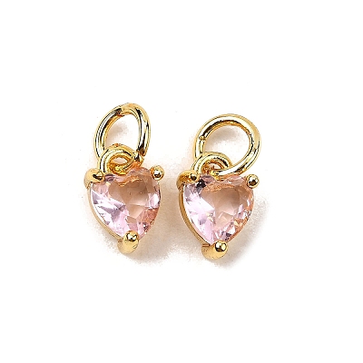 Brass Micro Pave Cubic Zirconia Charms KK-P192-08-G08-1