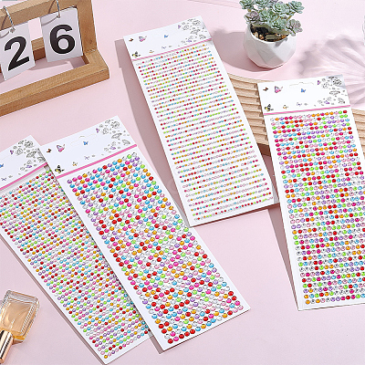 4 Sheets 4 Styles Acrylic Self Adhesive Stickers DIY-GF0014-71A-1