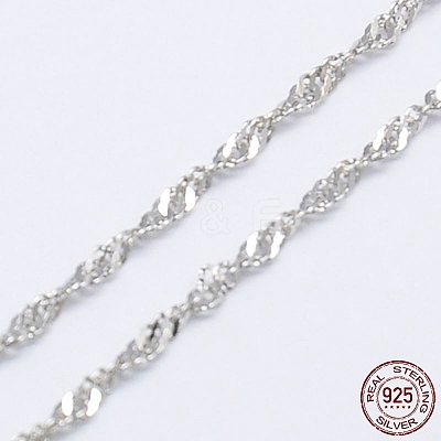 Anti-Tarnish Rhodium Plated 925 Sterling Silver Necklaces STER-E007-2A-1