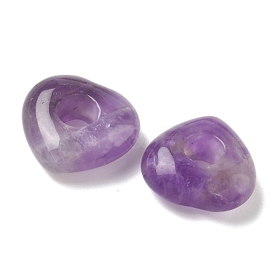 Natural Amethyst European Beads G-C252-01J-1