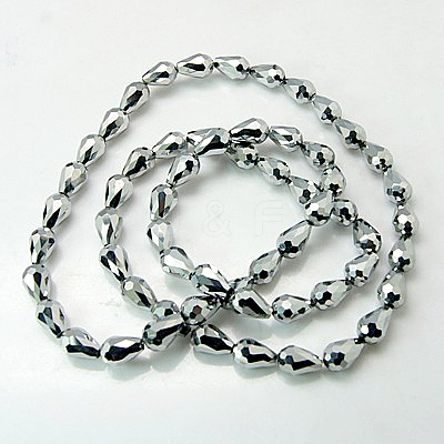 Electroplate Glass Beads Strands EGLA-D017-7x5mm-5-1