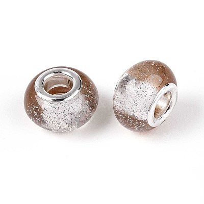 Transparent Resin Rondelle European Beads RESI-N044-02I-1