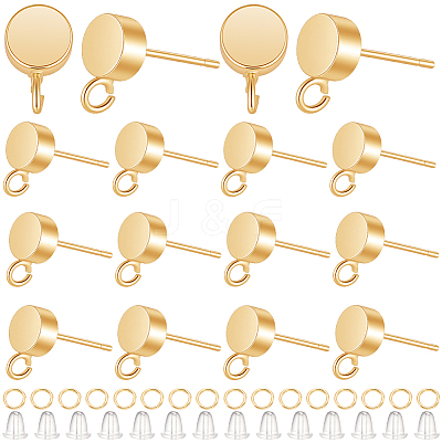 Brass Stud Earring Findings KK-CN0003-42G-1