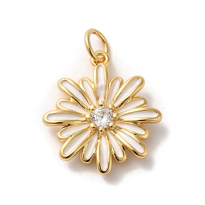 Brass Micro Pave Cubic Zirconia Pendants KK-K358-01E-G-1