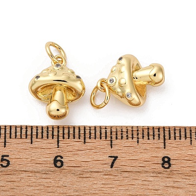 Brass Pave Cubic Zirconia Charms KK-Q098-24G-1