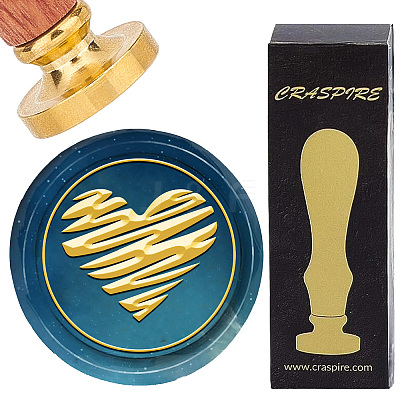 Brass Wax Seal Stamps with Wood Handle AJEW-WH0412-0336-1