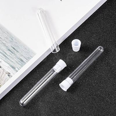 Clear Tube Plastic Bead Containers with Lid X-C065Y-1