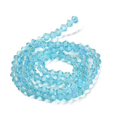 Transparent Electroplate Glass Beads Strands EGLA-A039-T2mm-L20-1