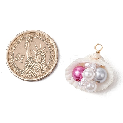 Natural Clam Shell Pendants PALLOY-JF03551-1