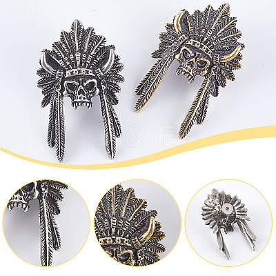 2Pcs 2 Styles Tibetan Style Brass Shackle Clasps FIND-GF0007-66-1