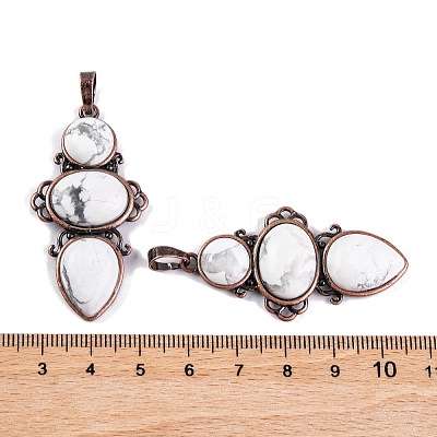 Natural Howlite Pendants G-Q158-04-12-1
