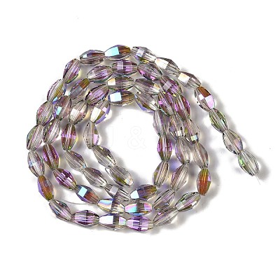 Electroplate Glass Beads Strands GLAA-Q101-03A-HP03-1