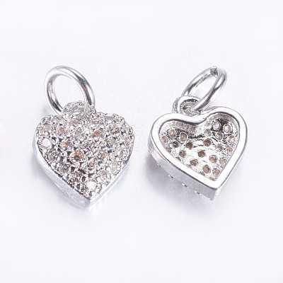 Long-Lasting Plated Brass Micro Pave Cubic Zirconia Charms X-ZIRC-F069-41P-1