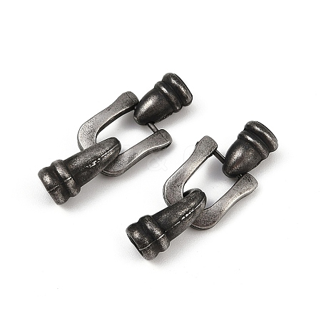 304 Stainless Steel Hook Clasps STAS-C127-02AS-1