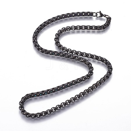 304 Stainless Steel Box Chain Necklaces NJEW-P250-02B-02-1