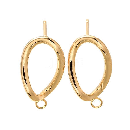 Brass Stud Earrings KK-K294-32G-1