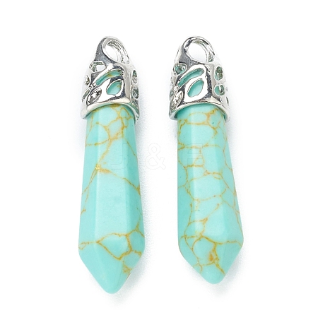 Bullet Synthetic Turquoise Pointed Pendants G-E332-C31-1