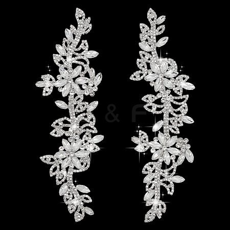 1Pair Alloy Glass Cabochons AJEW-PH0006-75-1
