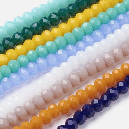 HOBBIESAY 10 Strands Imitation Jade Glass Beads Strands GLAA-HY0001-28-1