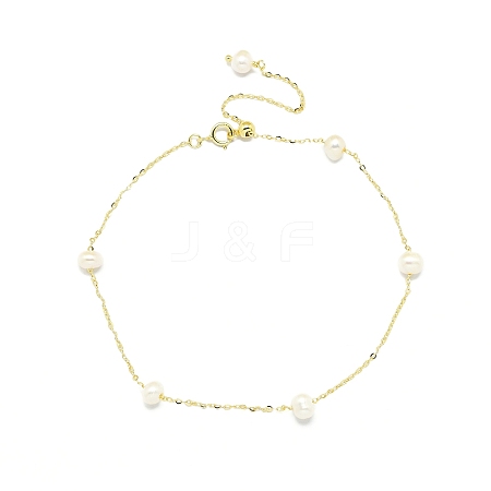 Natural Freshwater Pearls Beaded Link Bracelets BJEW-I314-133-1