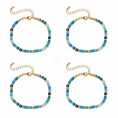Bohemian Dyed Natural Shell Heishi Beaded Bracelet Sets MF5991-6-1