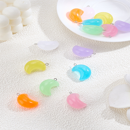 14Pcs 7 Colors Acrylic Pendants MACR-LP0001-08-1