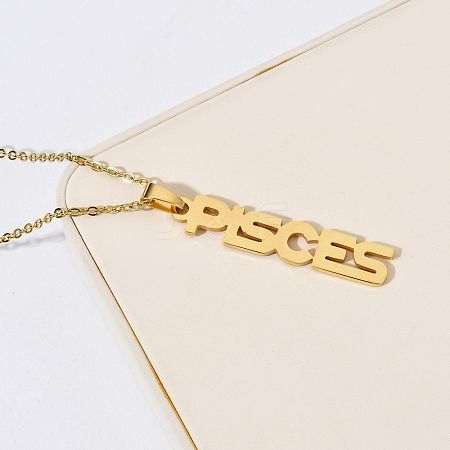 304 Stainless Steel Word Constellation Pendant Necklaces FS-WGAAB2A-02-1