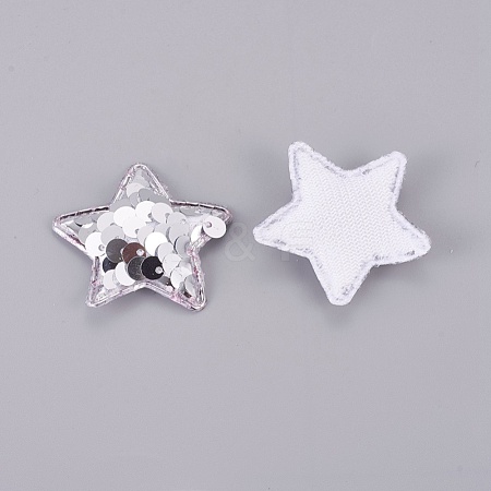 Paillette/Sequin & Cloth Iron On Patches DIY-WH0143-31B-1