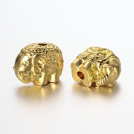Elephant Alloy Beads X-PALLOY-L161-03G-1