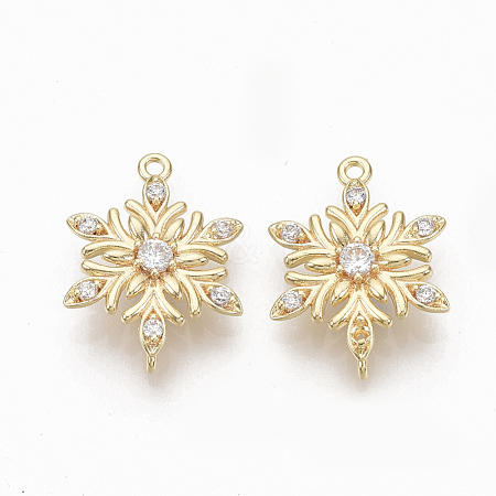 Brass Micro Pave Clear Cubic Zirconia Links ZIRC-Q021-042G-NF-1