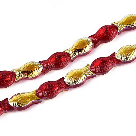 Transparency Electroplate Glass Beads Strands GLAA-T023-40A-10-1