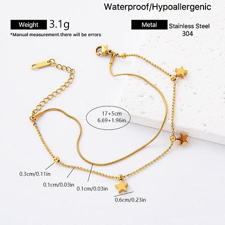 304 Stainless Steel 2-Strand Bracelets for Women FO9135-2-1
