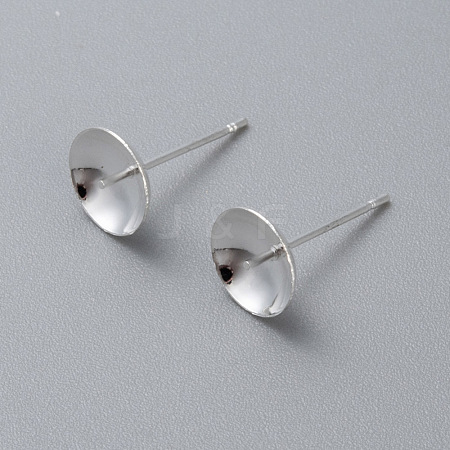 304 Stainless Steel Stud Earring Findings STAS-H436-25S-8mm-1