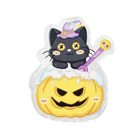 Halloween Style Printed Acrylic Pendants OACR-M007-02B-1