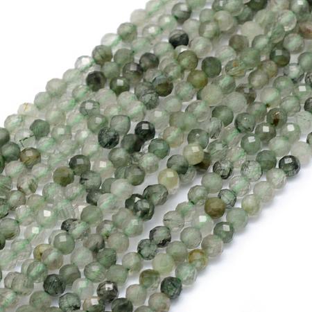 Natural Green Rutilated Quartz Beads Strands G-E411-18-3mm-1