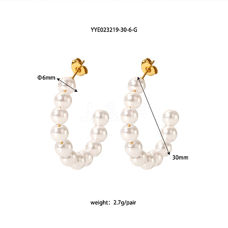 Stylish Stainless Steel C-shaped Stud Earrings ON1338-5-1