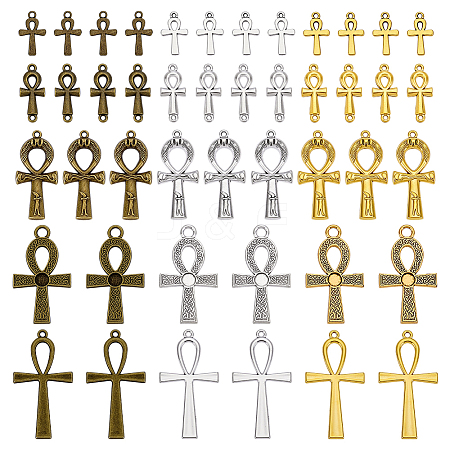 60Pcs 15 Styles Tibetan Style Alloy Pendants FIND-PH0059-77-1