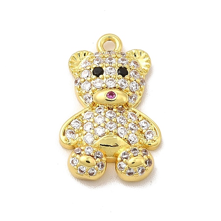 Brass Micro Pave Cubic Zirconia Pendants KK-P230-02G-1