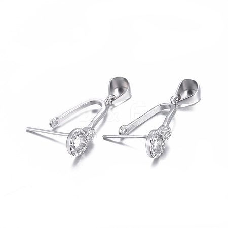 Anti-Tarnish Rhodium Plated 925 Sterling Silver Pendant Bails STER-L058-015P-1